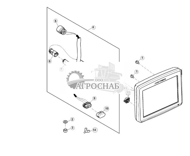 Жгут проводов и крепления дисплея, GreenStar™ - ST894020 451.jpg
